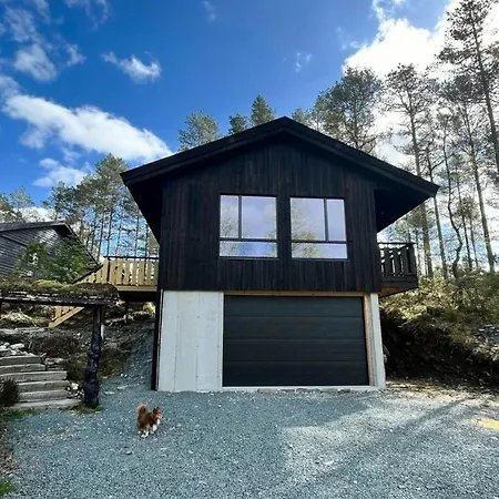 Moderne Hoyt Over Storelva Ved Lägenhet Eikefjord